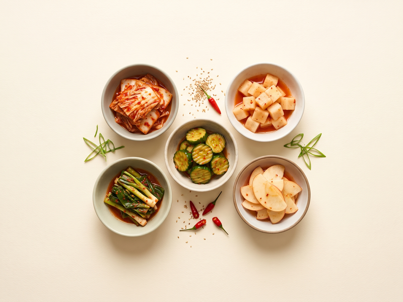 Kimchi 5 Ways - Korean-style lacto-fermented vegetables in a jar.