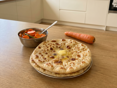 With Paratha and Thepla