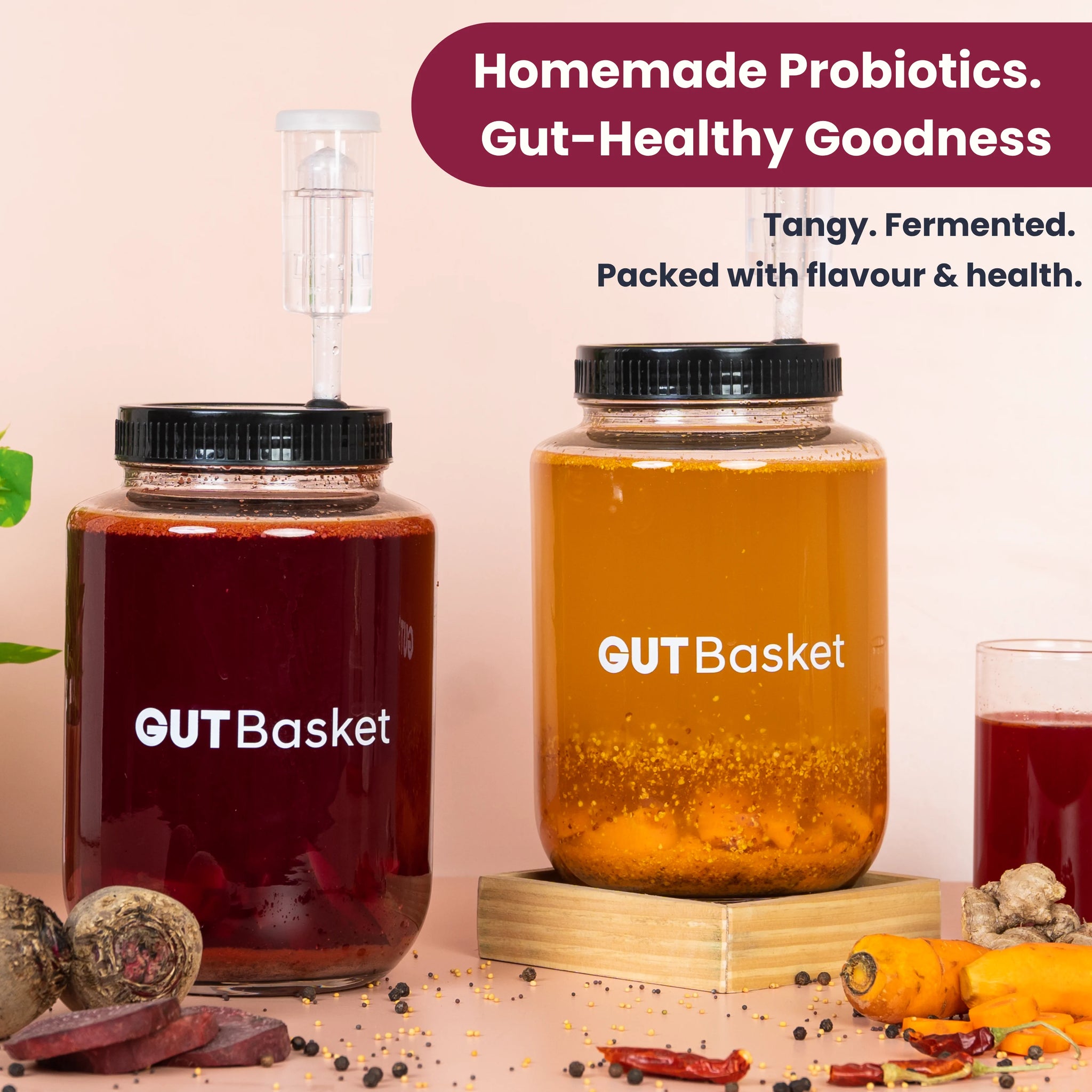 Gutbasket Kanji Making Kit — jar and ingredients laid out