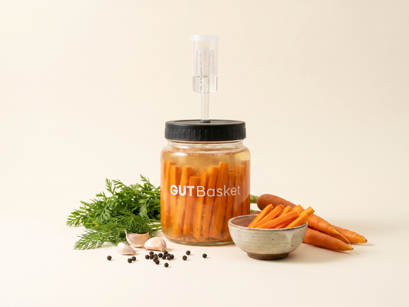 Fermented Carrots - homemade lacto-fermented vegetables in a jar.