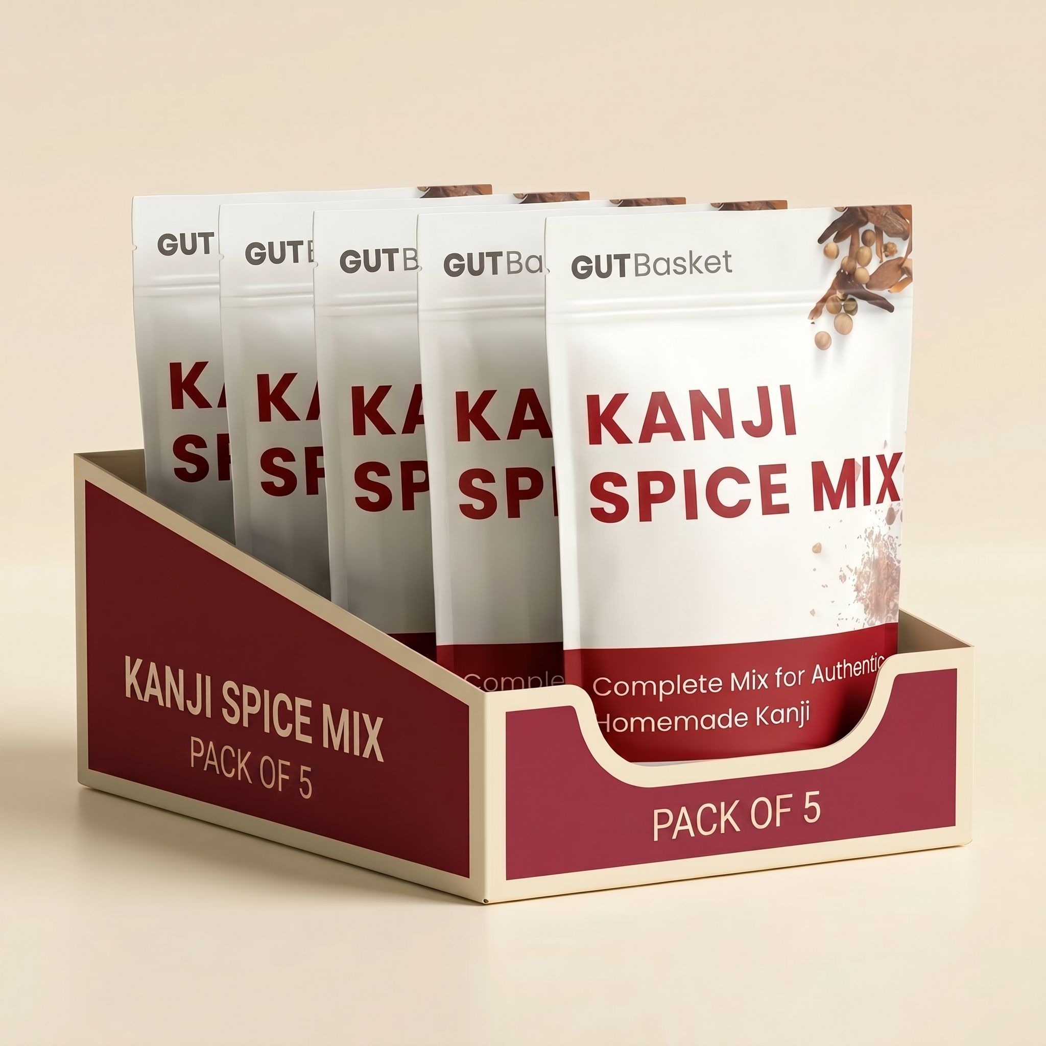 Gutbasket Kanji Spice Mix, traditional blend for probiotic kanji, pack of 5
