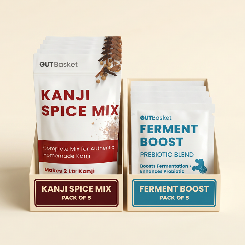 Kanji Supplies Value Pack – Includes Kanji Spice Mix (Pack of 5) & Ferment Boost (Pack of 5)