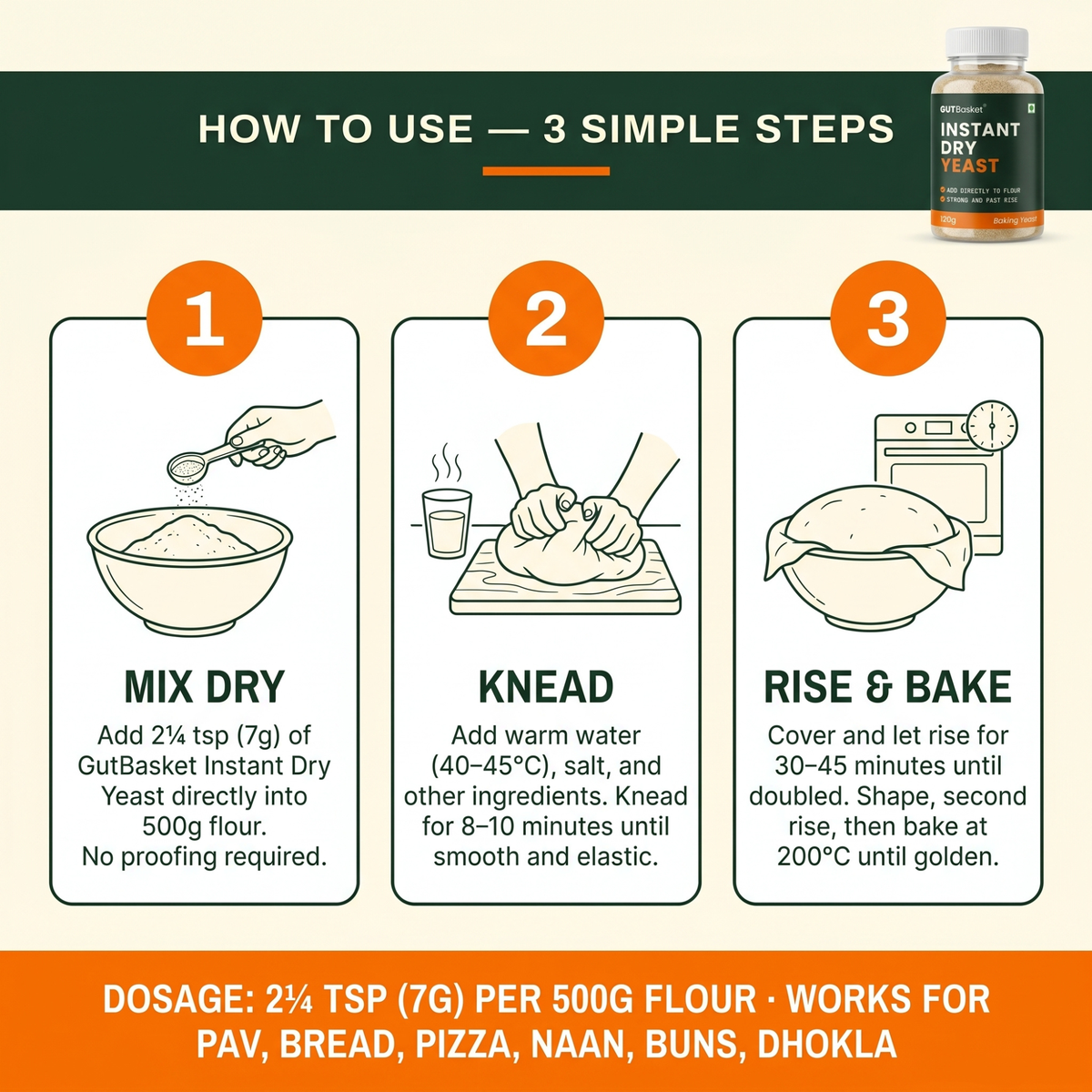 Gutbasket instant dry yeast for baking — additional view 10