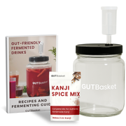 Gutbasket Kanji Making Kit, 1 litre glass jar with kanji spice mix for home-brewed kanji