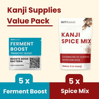 Kanji Supplies Value Pack – Includes Kanji Spice Mix (Pack of 5) & Ferment Boost (Pack of 5)