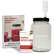 Gutbasket Kanji Making Kit, 2 litre glass jar with kanji spice mix for probiotic kanji