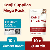 Kanji Supplies Mega Pack – Includes Kanji Spice Mix (Pack of 10) & Ferment Boost (Pack of 10)