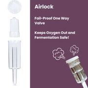 Gutbasket 1 litre fermentation jar — airlock and lid detail