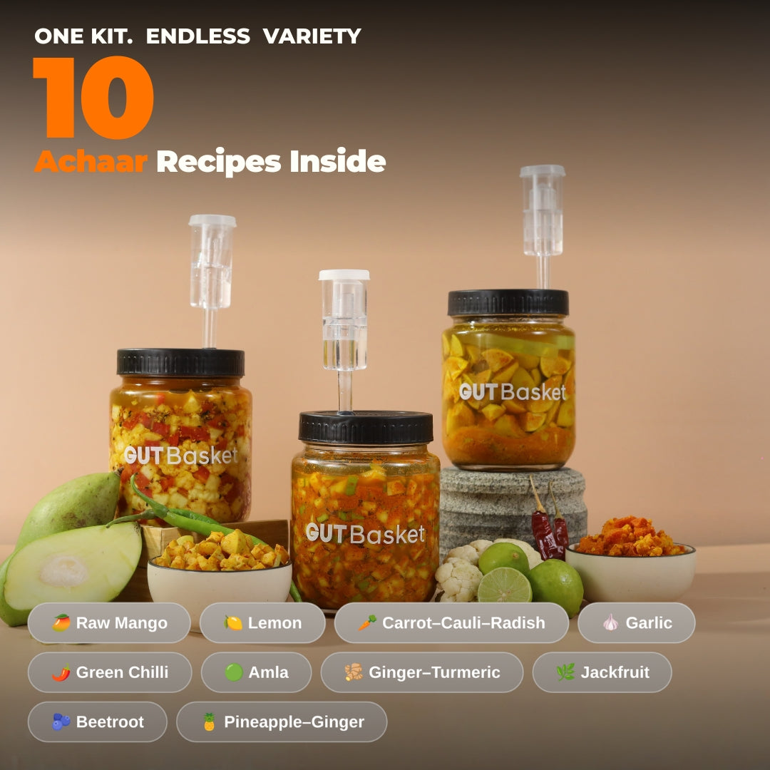 Gutbasket Probiotic Achaar Supplies — pack contents