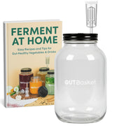 Gutbasket 4 litre wide-mouth glass fermentation jar with airlock and lids