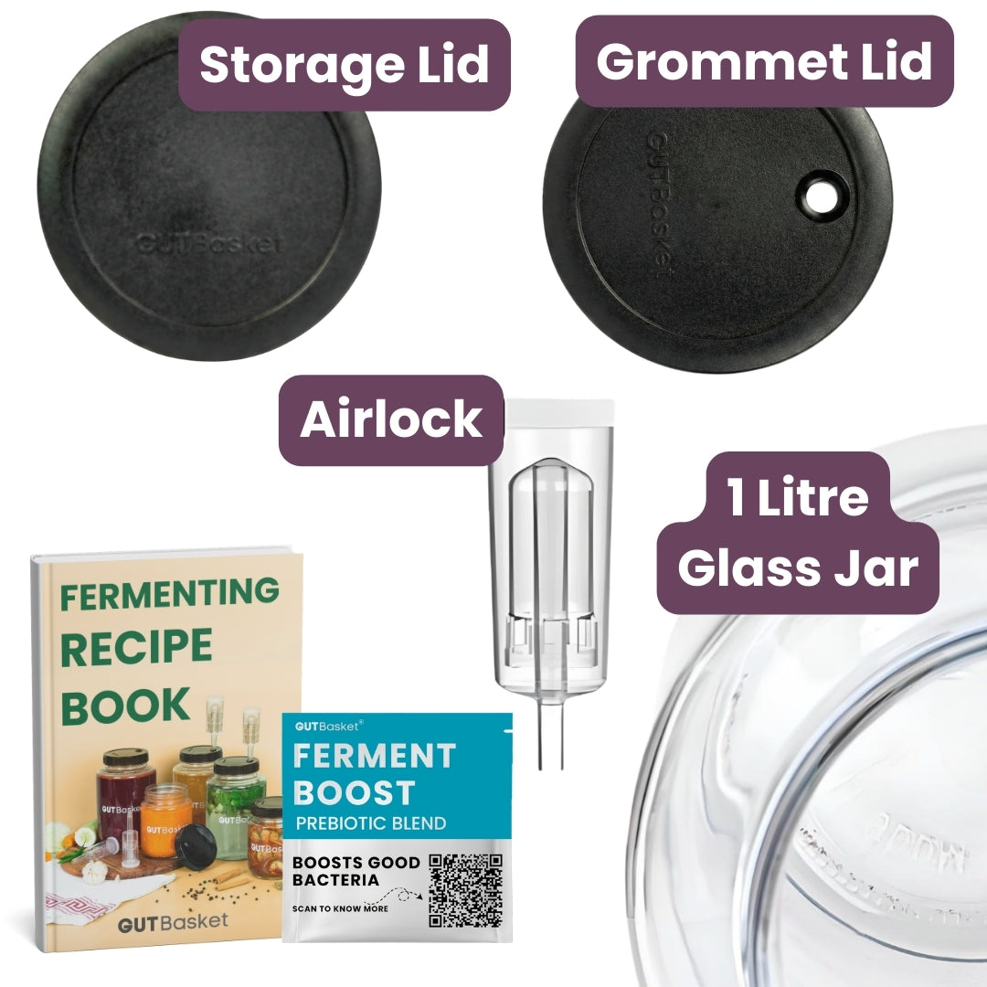 What's included with the Gutbasket 1 litre fermentation jar
