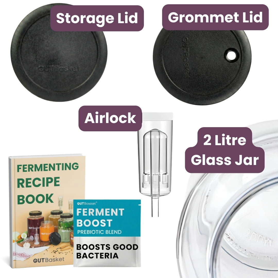 What's included with the Gutbasket 2 litre fermentation jar