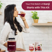 Homemade probiotic kanji made with the Gutbasket kit