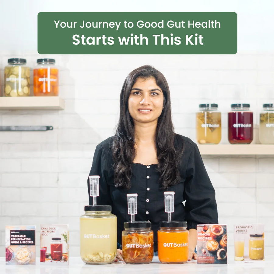Homemade ferments made with the Gutbasket All-in-One Kit
