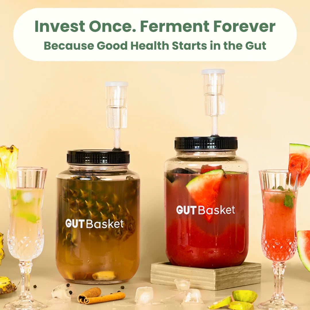 Range of ferments made with the Gutbasket All-in-One Kit