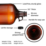Gutbasket 4 litre amber glass carboy — additional view 2
