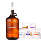 Glass Carboy 4 L with wine making supplies and recipe guide