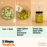 Step-by-step guide to make fermented achaar with GutBasket achaar 6 batch refill pack