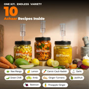 Recipe variety examples made with GutBasket fermented achaar making kit