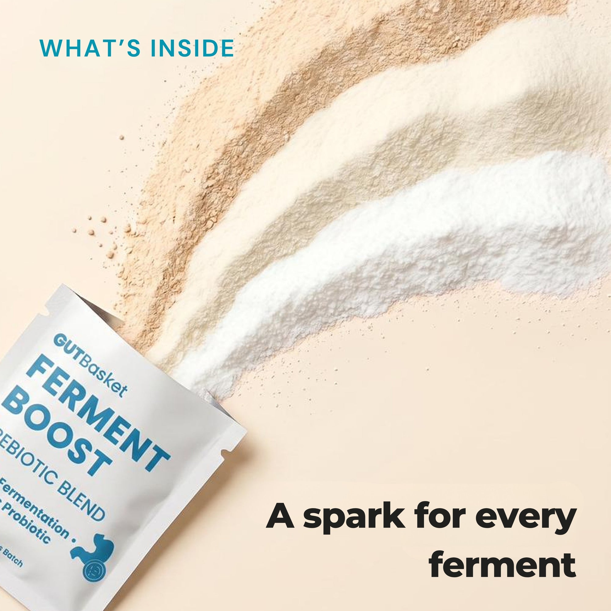 Ferment boost ingredients included in GutBasket kanji mega pack with 10 kanji spice and 10 ferment boost pouches