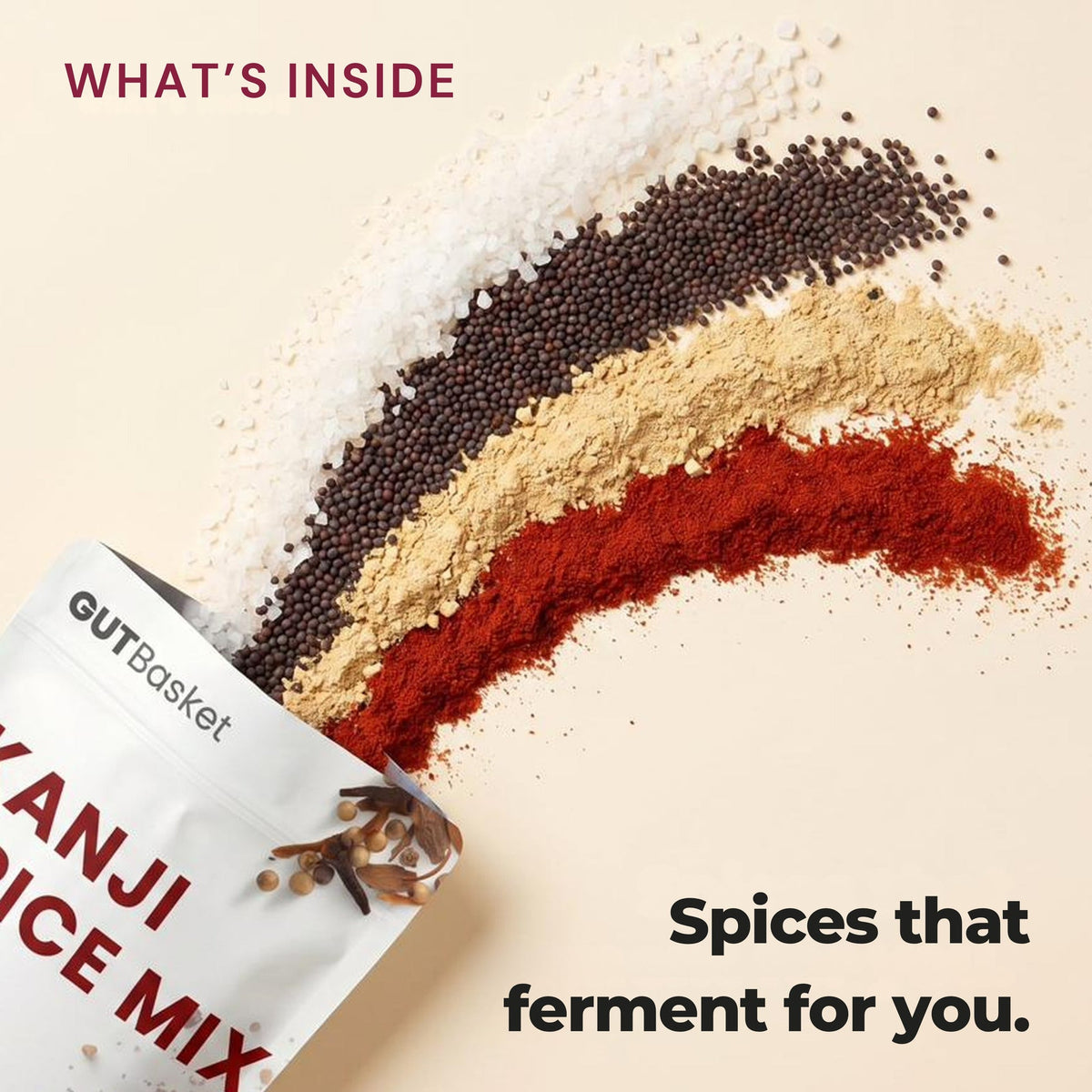 Ingredient blend used in GutBasket kanji spice mix pack of 5