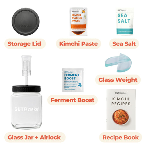 Contents included in GutBasket kimchi making kit