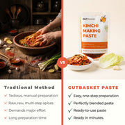 Comparison of traditional preparation and GutBasket kimchi making paste pack of 3