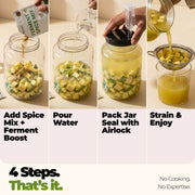 Step-by-step preparation guide for GutBasket probiotic aam panna making kit