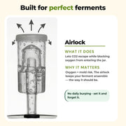 Airlock feature explanation for GutBasket probiotic aam panna making kit