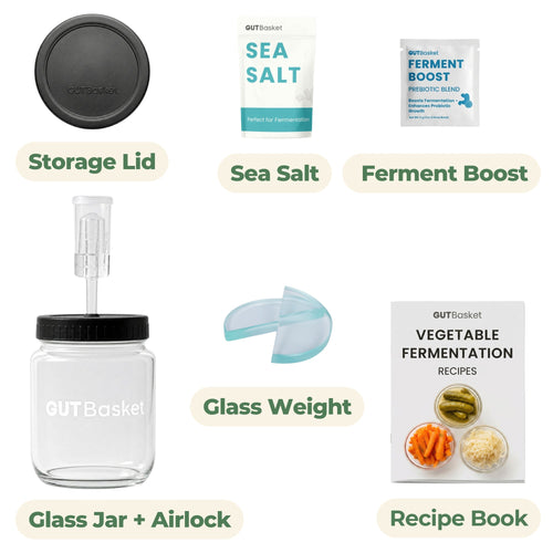 Contents included in GutBasket vegetable fermentation kit
