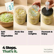 Step-by-step preparation guide for GutBasket vegetable fermentation kit