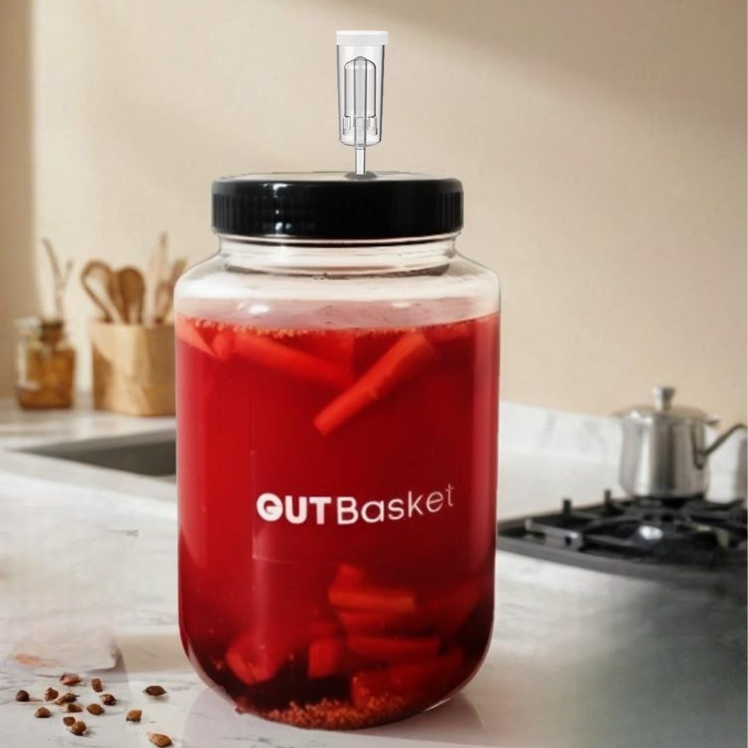 Kanji Making Kit - Fermentation Jar with Airlock with Kanji Making Guide - Gutbasket