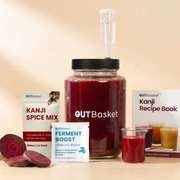 Gutbasket Kanji Making Kit — glass fermentation jar with kanji spice mix and recipe book