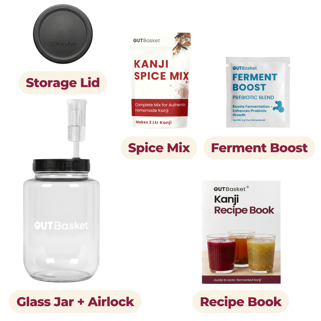 Gutbasket Kanji Making Kit — glass jar for fermenting black carrot kanji
