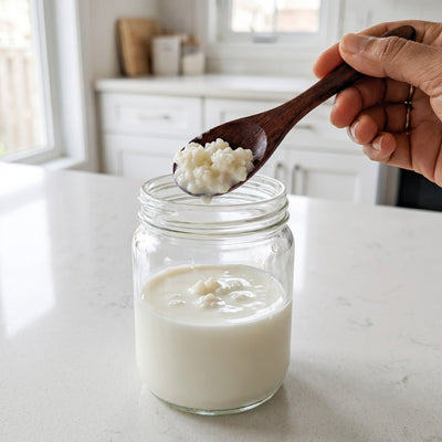 Add grains to milk
